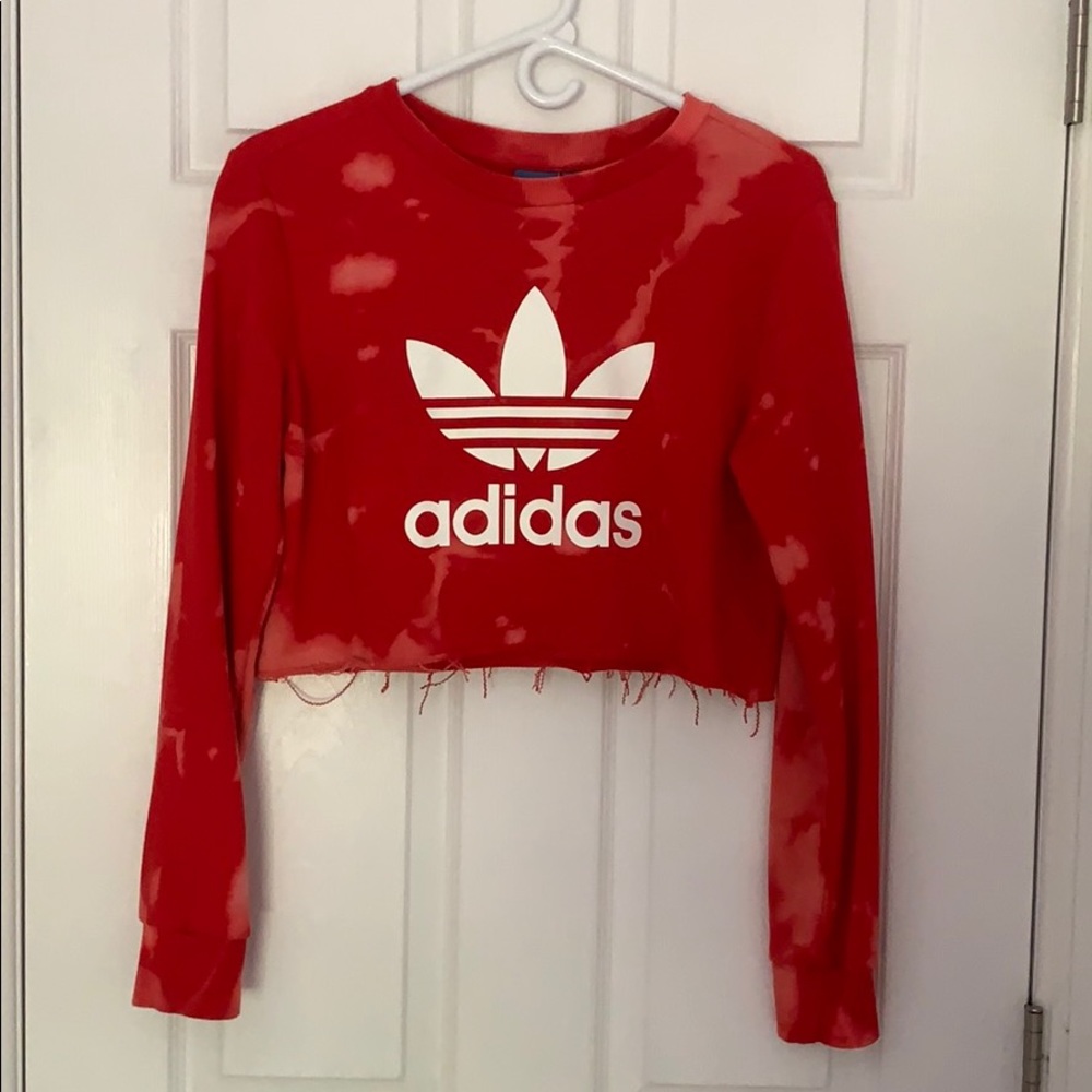 Adidas cropped tie dye sweatshirt